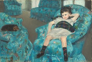 Little Girl in a Blue Armchair
